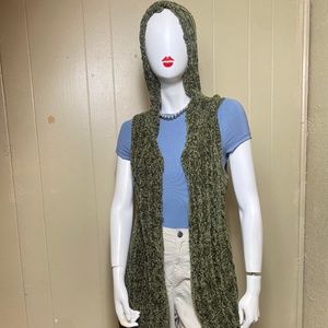 Green knee length duster jacket